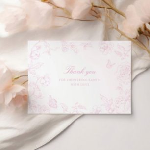 Tarjeta De Agradecimiento Rosa suave Chinoiserie Baby Shower
