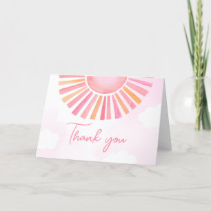 Tarjeta De Agradecimiento Rosa Un pequeño rayo de luz solar Baby Shower