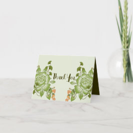 Tarjeta De Agradecimiento Rosa verde Boda floral