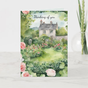 Tarjeta De Agradecimiento Rosa Verde pensando en ti