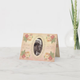 Tarjeta De Agradecimiento Rosa Vintage Oval Photo Frame Sympathy Gracias