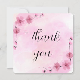 Tarjeta de agradecimiento rosa y femenina para bod