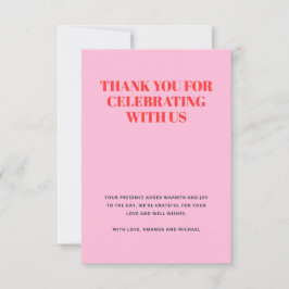 Tarjeta De Agradecimiento Rosa y rojo moderno
