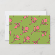 Tarjeta de agradecimiento, rosa y verde