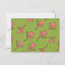 Tarjeta de agradecimiento, rosa y verde