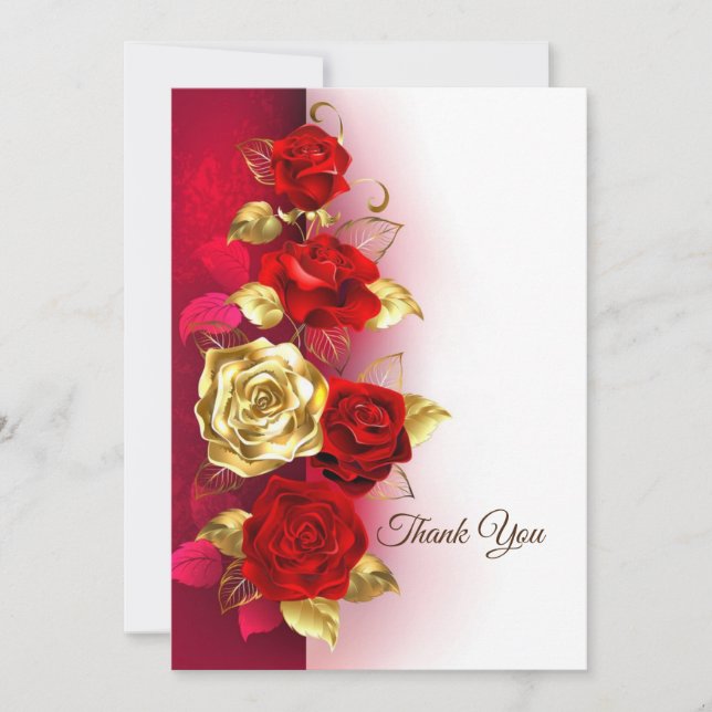 Tarjeta De Agradecimiento Rosas (Anverso)