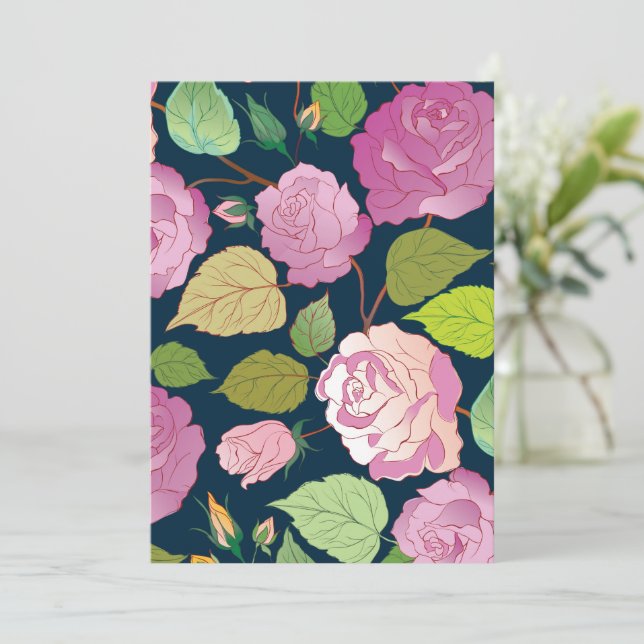 Tarjeta De Agradecimiento Rosas 16 (Anverso de pie)