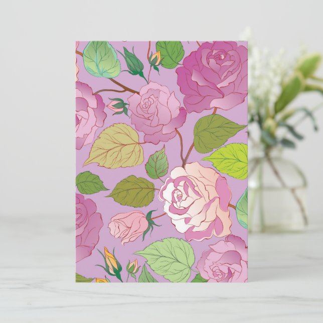 Tarjeta De Agradecimiento Rosas 18 (Anverso de pie)