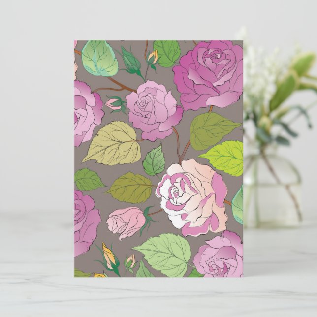 Tarjeta De Agradecimiento Rosas 20 (Anverso de pie)