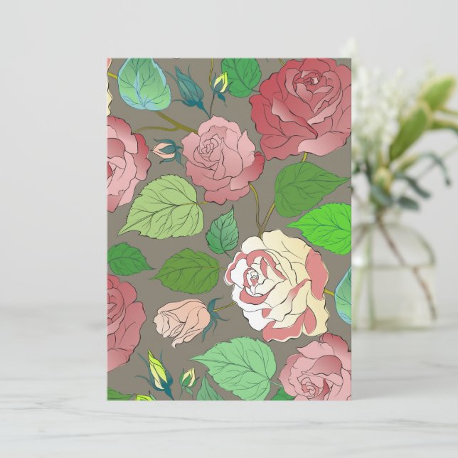 Tarjeta De Agradecimiento Rosas 30 (Anverso de pie)