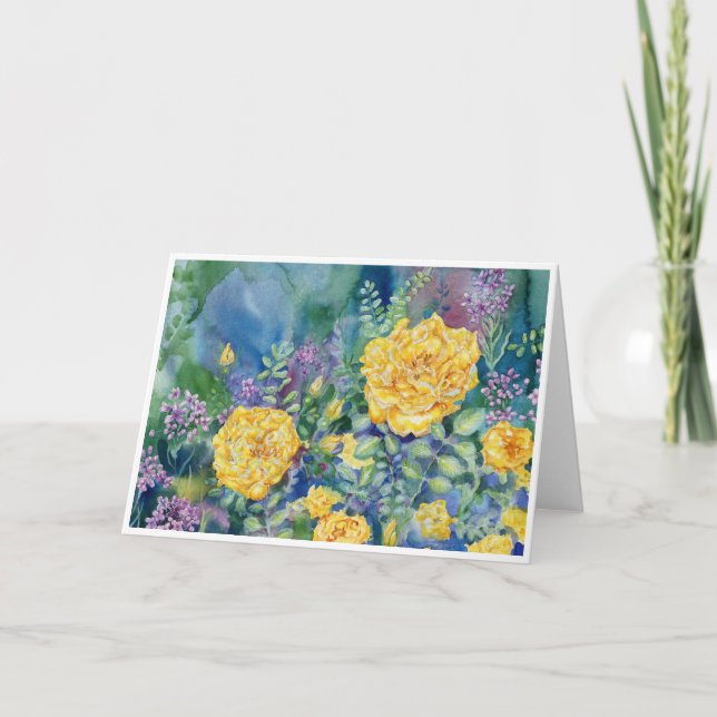 Tarjeta De Agradecimiento "Rosas amarillas Harrison" Blank Notecard (Anverso)