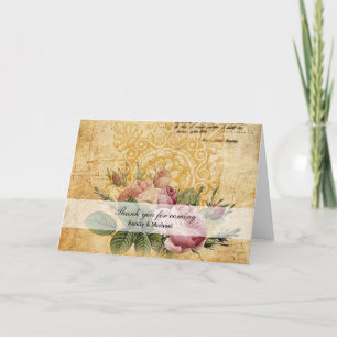 Tarjeta De Agradecimiento Rosas Antiguas