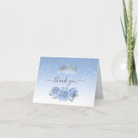 Rosas Azul Bebé Plateado y Ligero Acuarela Doblado