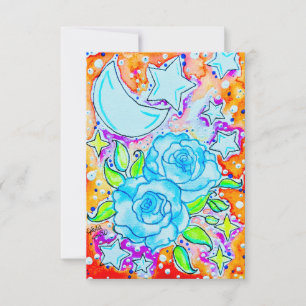 Tarjeta De Agradecimiento Rosas Azules