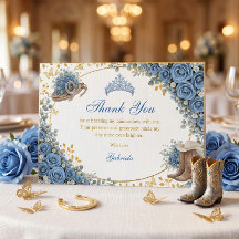 Rosas Azules Occidentales Quinceañera Dorada del P