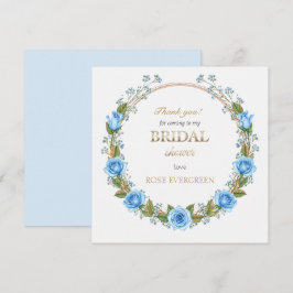 Tarjeta De Agradecimiento Rosas azules polvorientas elegantes y aliento de b