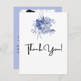 Tarjeta De Agradecimiento rosas azules polvorientas rústicas y otras flores