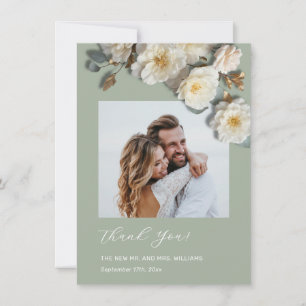 Tarjeta De Agradecimiento Rosas blancas amarillas en 3D