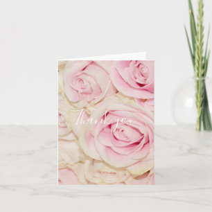Tarjeta De Agradecimiento Rosas Blancas Rosadas Lindas