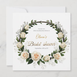 Tarjeta De Agradecimiento Rosas Blancas y Favor de Aliento de Bebé