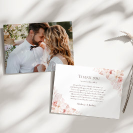 Tarjeta De Agradecimiento Rosas blancas y suaves de color rubor Pareja Foto 
