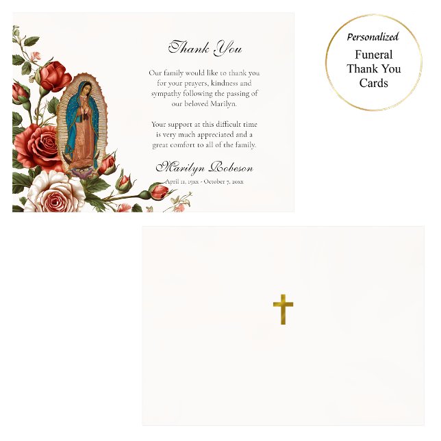 Tarjeta De Agradecimiento Rosas Católicos de Nuestra Señora de Guadalupe (Subido por el creador)