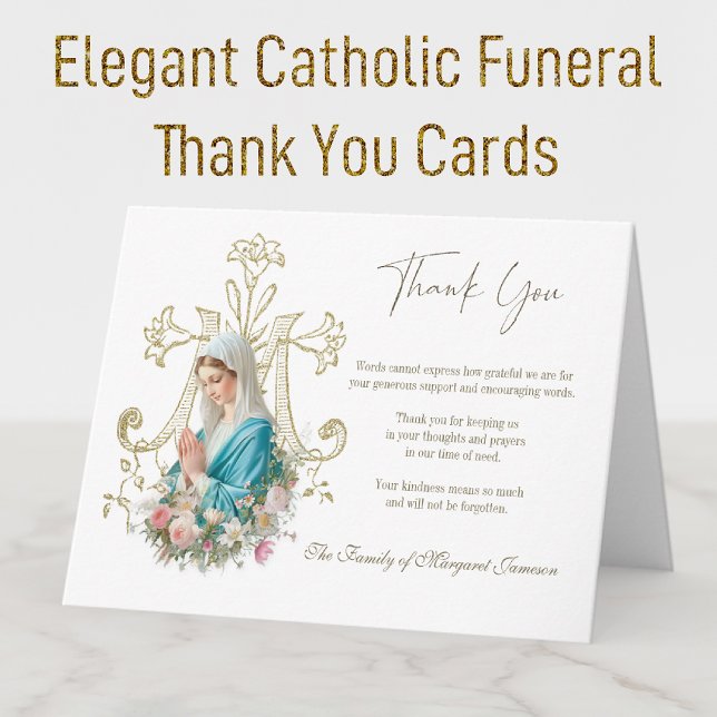 Tarjeta De Agradecimiento Rosas católicos Simpatía en el funeral de Rosary (Subido por el creador)