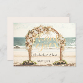 Tarjeta De Agradecimiento Rosas de Beach Wedding Arbor