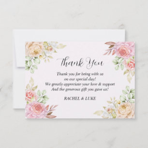 Tarjeta De Agradecimiento Rosas de Champán Boda Chic