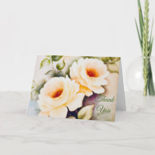 Tarjeta De Agradecimiento Rosas de Cream