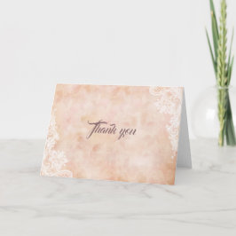 Tarjeta De Agradecimiento Rosas de encaje vintage Boda de papel viejo Gracia