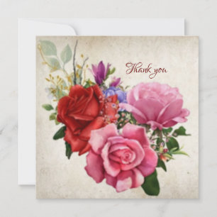 Tarjeta De Agradecimiento Rosas de época