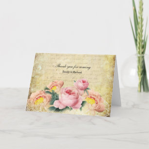 Tarjeta De Agradecimiento Rosas de época