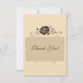 Tarjeta De Agradecimiento Rosas de la crema y de café