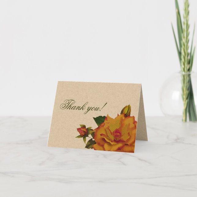 Tarjeta De Agradecimiento Rosas de paginación (Anverso)