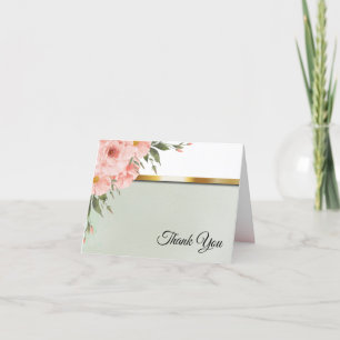 Tarjeta De Agradecimiento Rosas de Sage Green y Peach