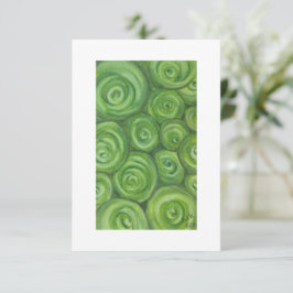 Tarjeta De Agradecimiento Rosas de tonos verdes - arte original dibujado a m