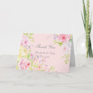 Tarjeta De Agradecimiento Rosas de verano Flores Boda Gracias