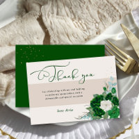 Rosas de verde esmeralda y marfil caligrafía elega