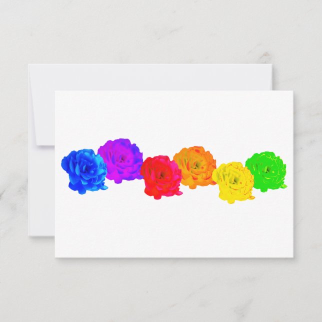 Tarjeta De Agradecimiento Rosas del arcoiris (Anverso)