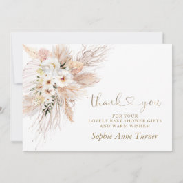 Tarjeta De Agradecimiento Rosas del desierto Pampas Grass Baby Shower Callig