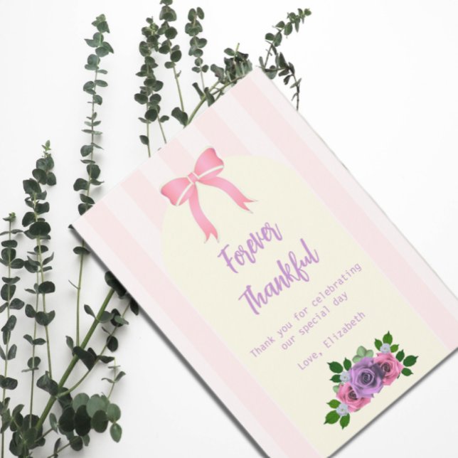 Tarjeta De Agradecimiento Rosas del jardín rosan Baby Shower (Subido por el creador)