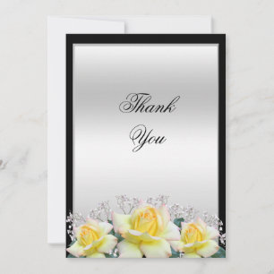 Tarjeta De Agradecimiento Rosas Elegantes Chic, Boda de Plata