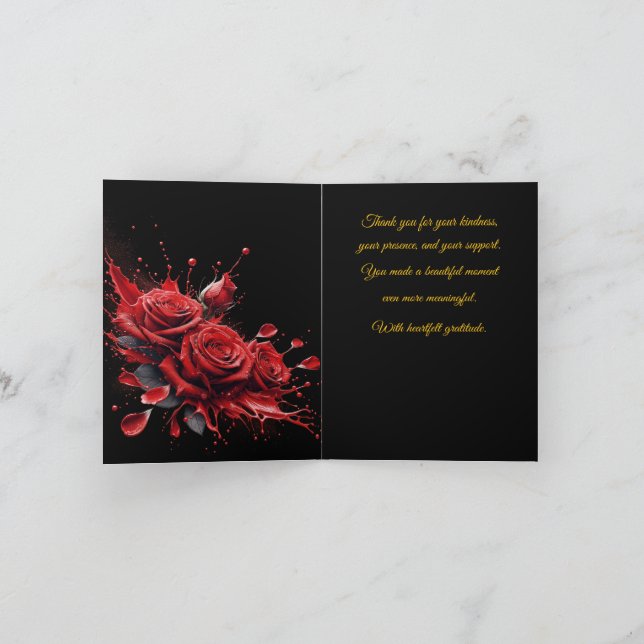 Tarjeta De Agradecimiento Rosas en flor - Cumpleaños elegante (Interior)