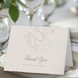 Tarjeta De Agradecimiento Rosas Falsamente Relevadas Clásicas Bodas Formales