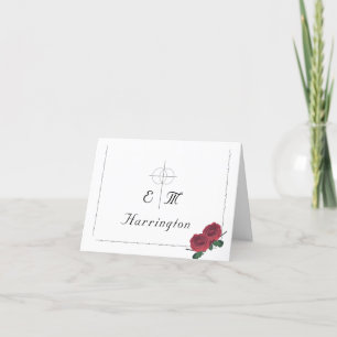 Tarjeta De Agradecimiento Rosas finos Boda católico