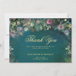 Tarjeta De Agradecimiento Rosas forestales encantados Boda de oro de Woodlan