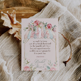 Tarjeta De Agradecimiento Rosas Francesas Baño Nupcial Acuarela