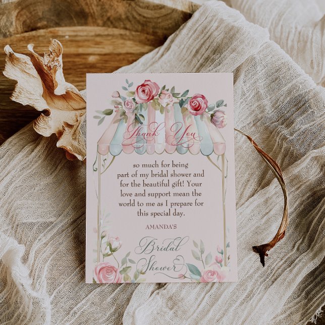 Tarjeta De Agradecimiento Rosas franceses: acuarela de ducha de novia (Subido por el creador)