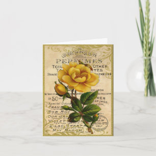 Tarjeta De Agradecimiento Rosas franceses antiguos